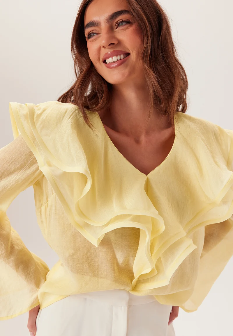 Flounce Sheer Blouse