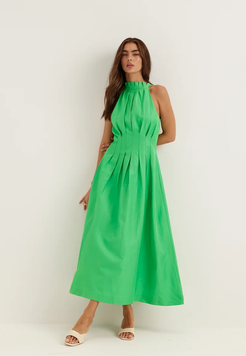 Miller Pleat Halter Midi