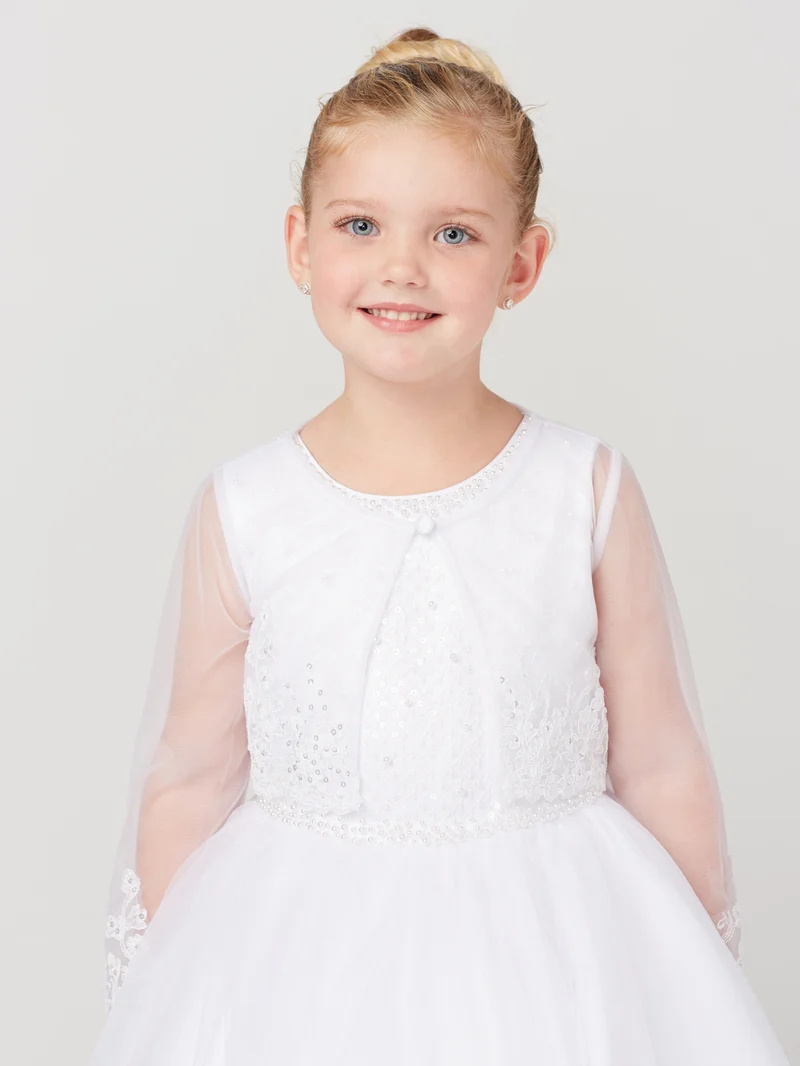 Flower Girl Lace Applique Långärmad Klänning från TIPTOP KIDS - AS7913