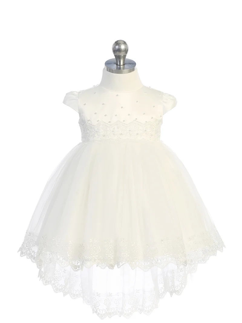 Baby Girl Satin Lace Applique Bodice Dress från TIPTOP KIDS - AS5788S