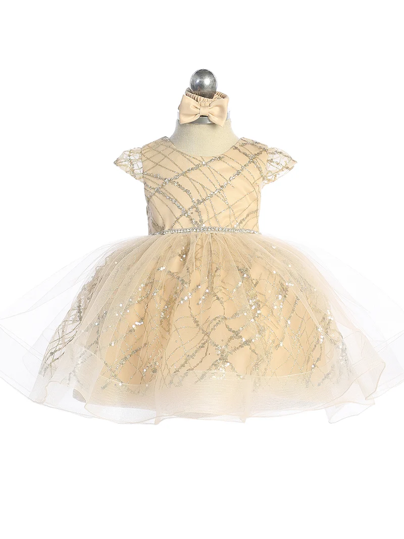 Baby Girl Cap Sleeve Glitter Bodice Dress från TIPTOP KIDS - AS5827S