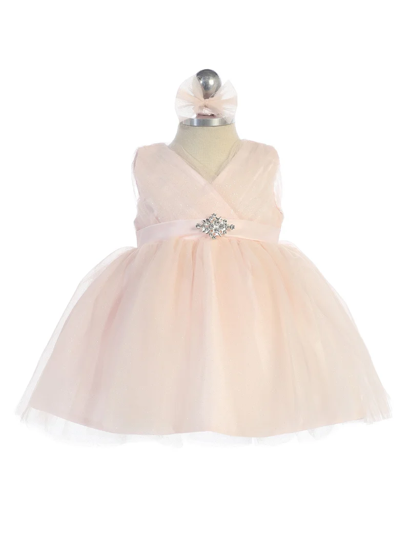 Baby Girl Glitter V-ringad Tyllklänning från TIPTOP KIDS - AS5698S