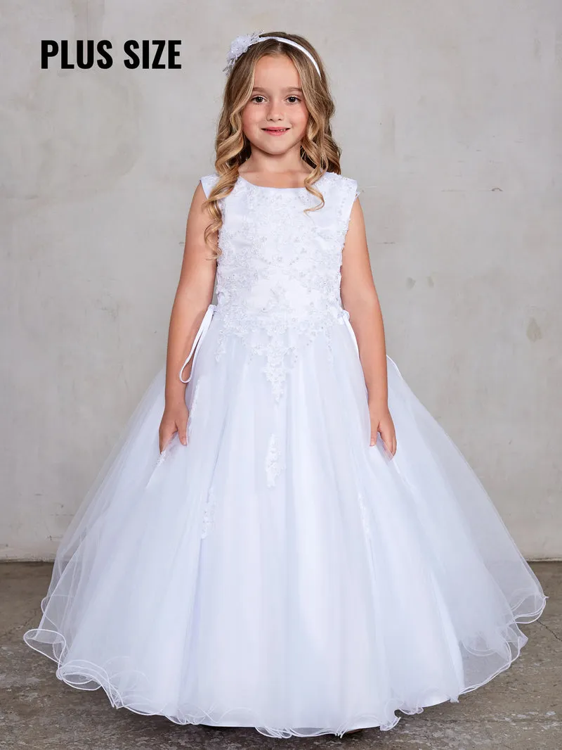 Flower Girl Klänningar (Plus Size) med Satin Bolero Jacket Klänning från TIPTOP KIDS - AS5811X