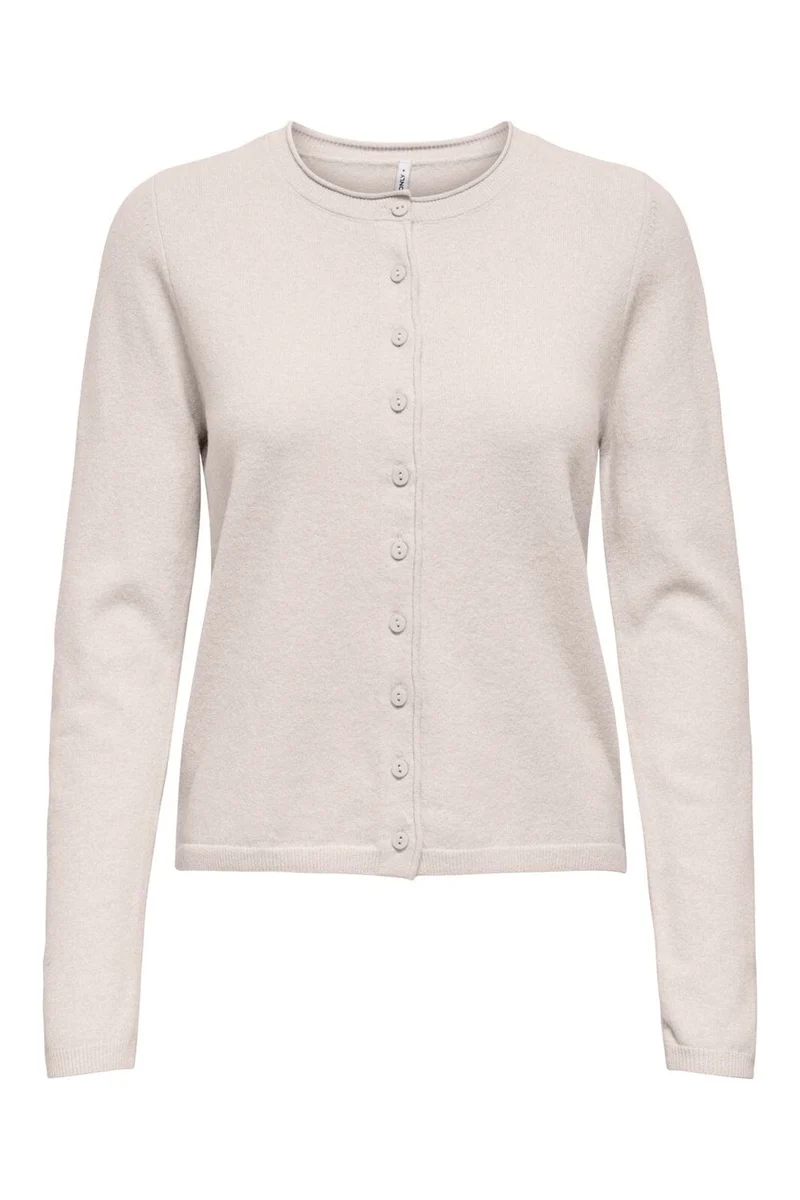Only - Onlloyal Ls O-Neck Button Cardi Knt - 4986401 Moonbeam Melange