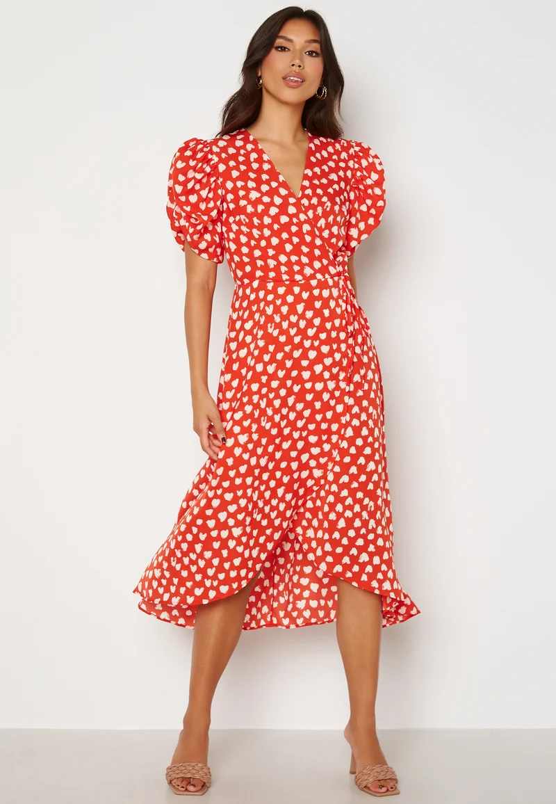 Heart Print Midi Dress