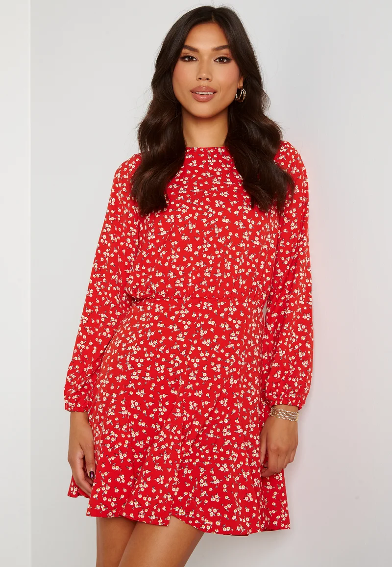 Ditsy Print Pleat Dress