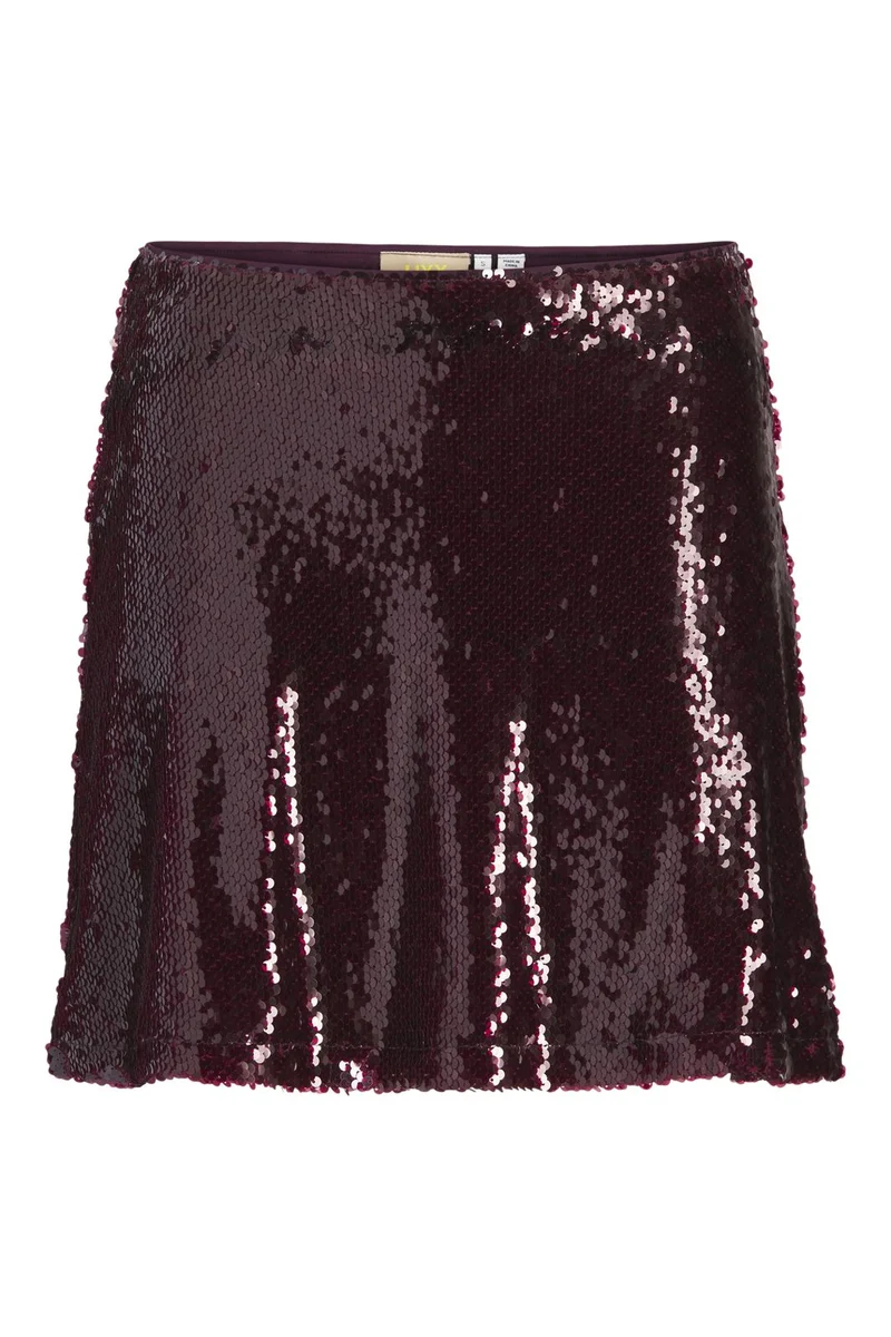 Jjxx - Jxsia Tara Sequin Mini Skirt - 4858385 Cabernet