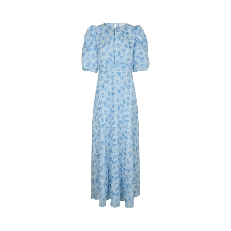 Kikka Chiffon Flower Dress - Light Blue