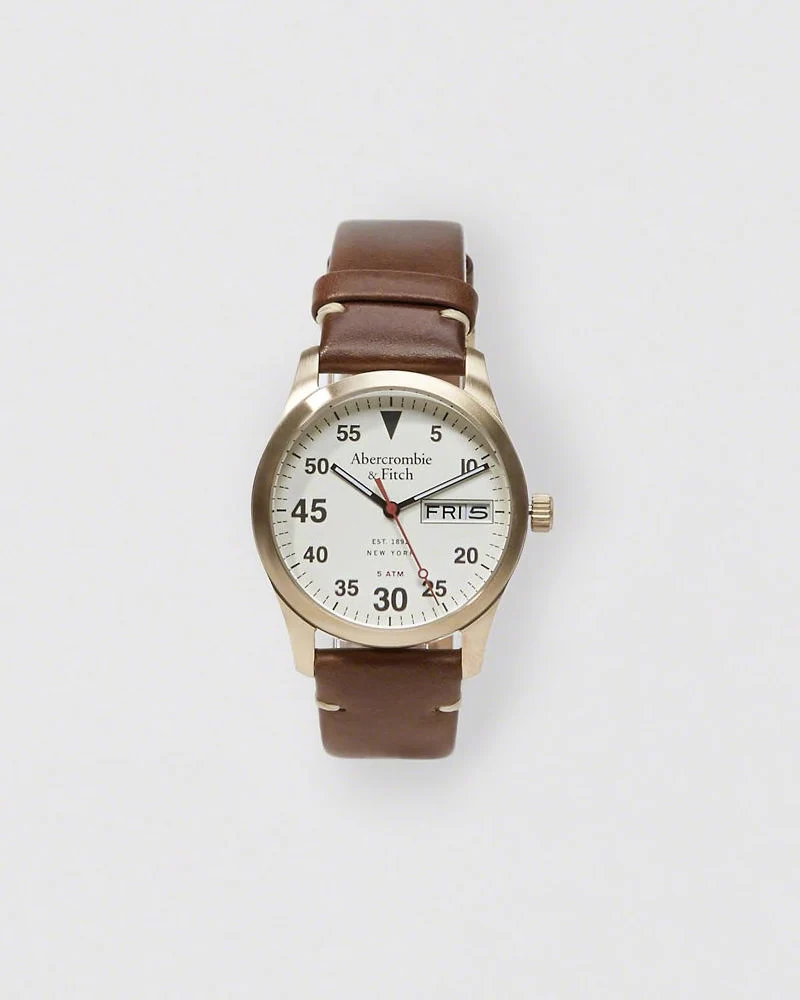 Leather-Strap Watch