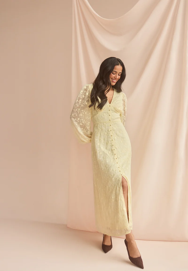 Embroidered Midi Dress
