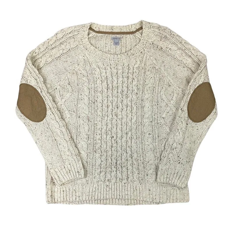 Vintage 90s 00s Beige Speckled Cable Knit Wool Carhartt Jumper 12 14