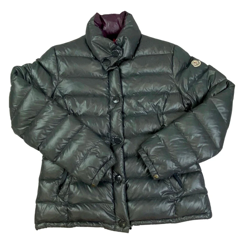 Vintage Y2K 2000s Grey Clairy Moncler Puffa Coat Outdoor Jacket (Verified) Size 1 Large