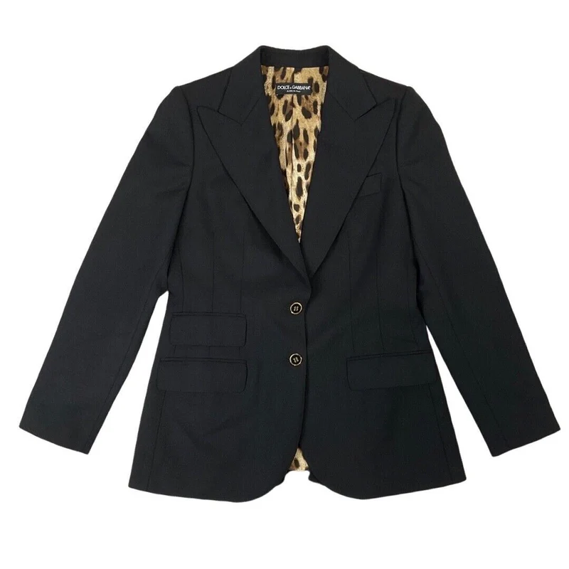 Black Dolce & Gabbana Garbadine Wool Twill Tailored Designer Tuxedo Blazer 12