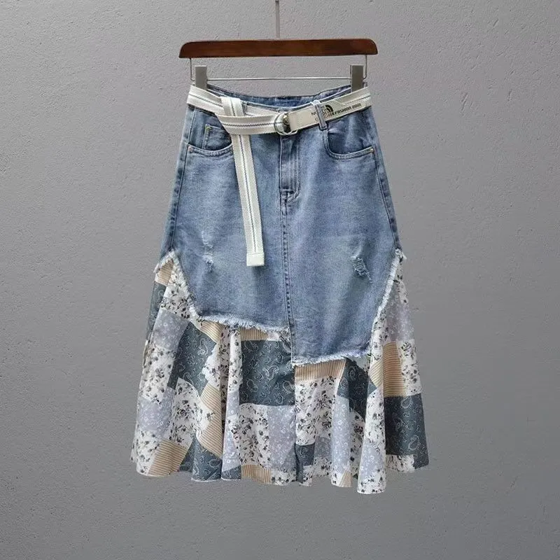 Dam Omslag Kjol Boho Stil Långkjol