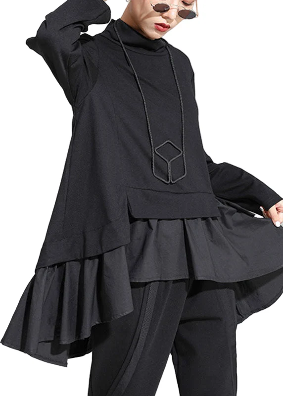 Kvinnors Långärmad Top med Asymmetrisk Design