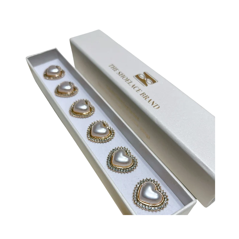 Kickan Styck - Pearl Heart Button Charm Gold