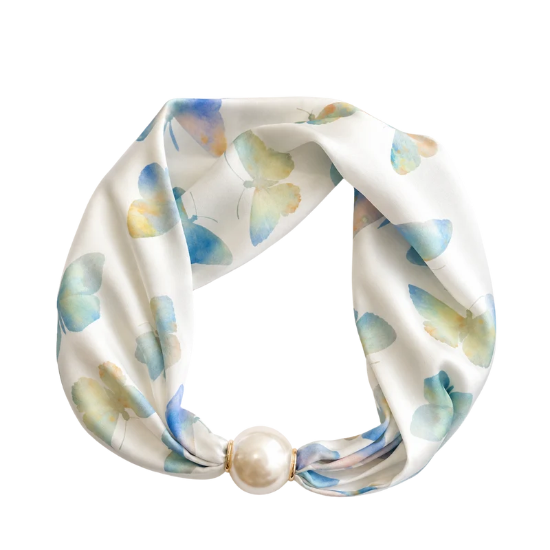 Pärlsilkesscarf - Beige