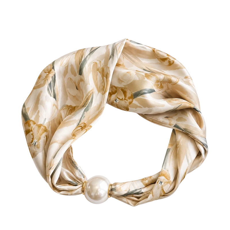 Pärlsilkesscarf - Coffee