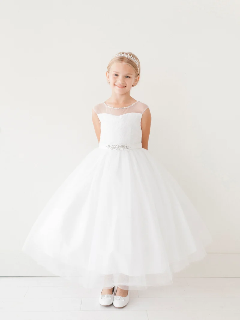 Girl Dress with Illusion Neckline Klänning från TIPTOP KIDS - AS5712