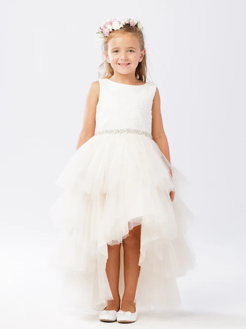 Flower Girl-klänning med spetsliv och pärlbandsklänning från TIPTOP KIDS - AS5722