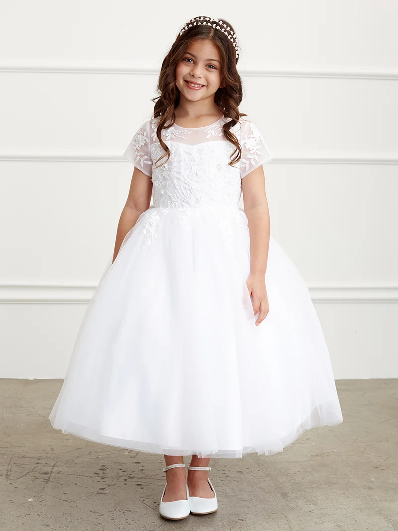 Flower Girl Klänning med blommig spetsärmad klänning från TIPTOP KIDS - AS5833