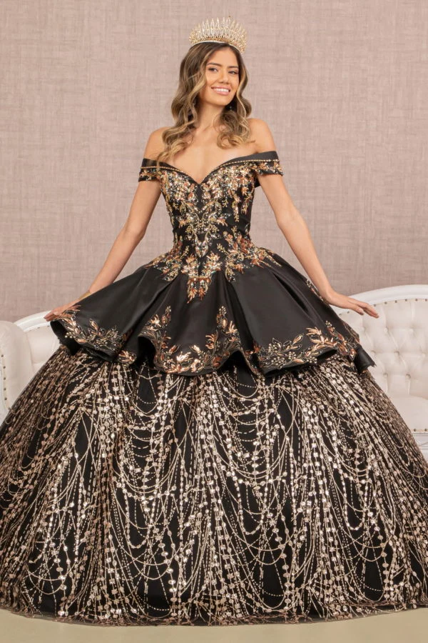 Satin Off-Shoulder Sweetheart Neckline Quinceanera Klänning från Elizabeth K - GL3098