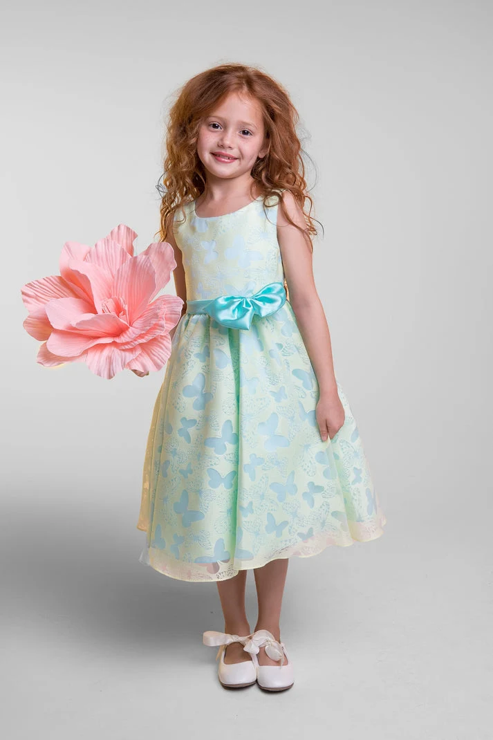 Girl Party Butterfly Burnout Organza Girl Dress från AS382 Kids Dream - Tjejklänningar