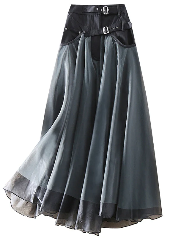 Kvinno Tulle Kjol Patchwork Stil