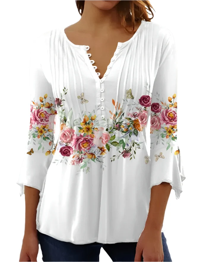 Damblus Klassisk Design Bomullsmix