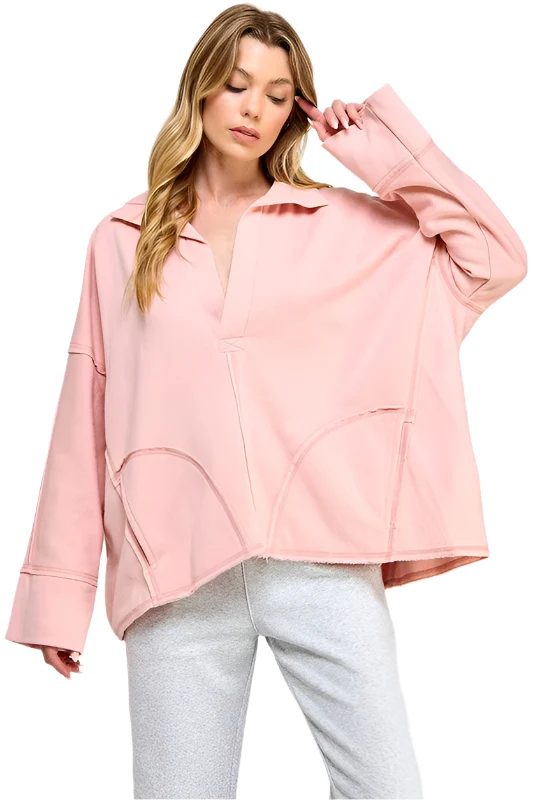 Stickad Dam Tröja V-ringad Dolmanärmar Mjuk Textil