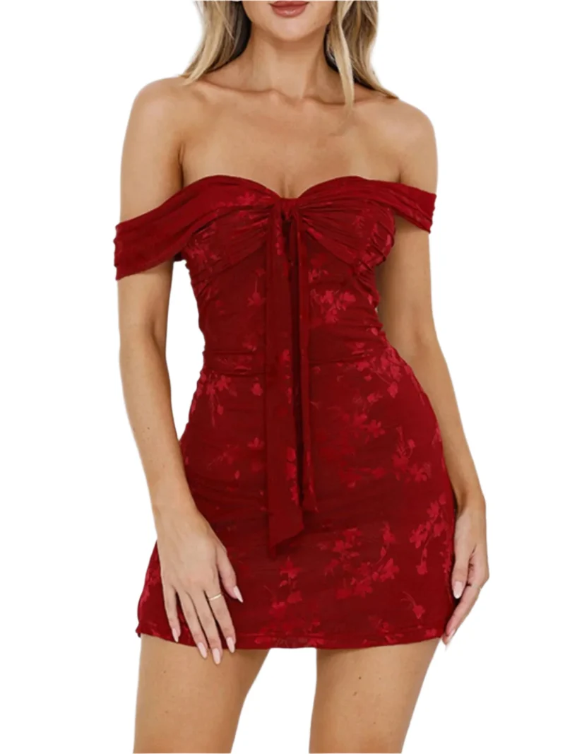 Kvinnors Off Shoulder Klänning Sweetheart Urringning Stretchig