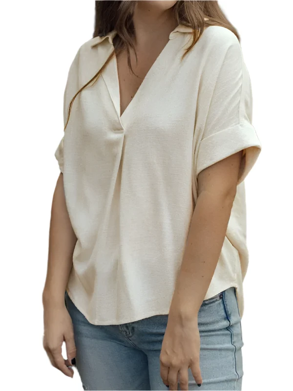 Dam T-shirt i solid färg