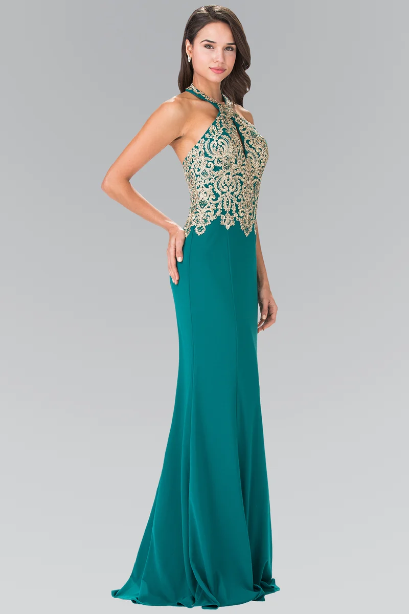 Elizabeth K - GL2231 - Broderad Halter Neck Sjöjungfruklänning