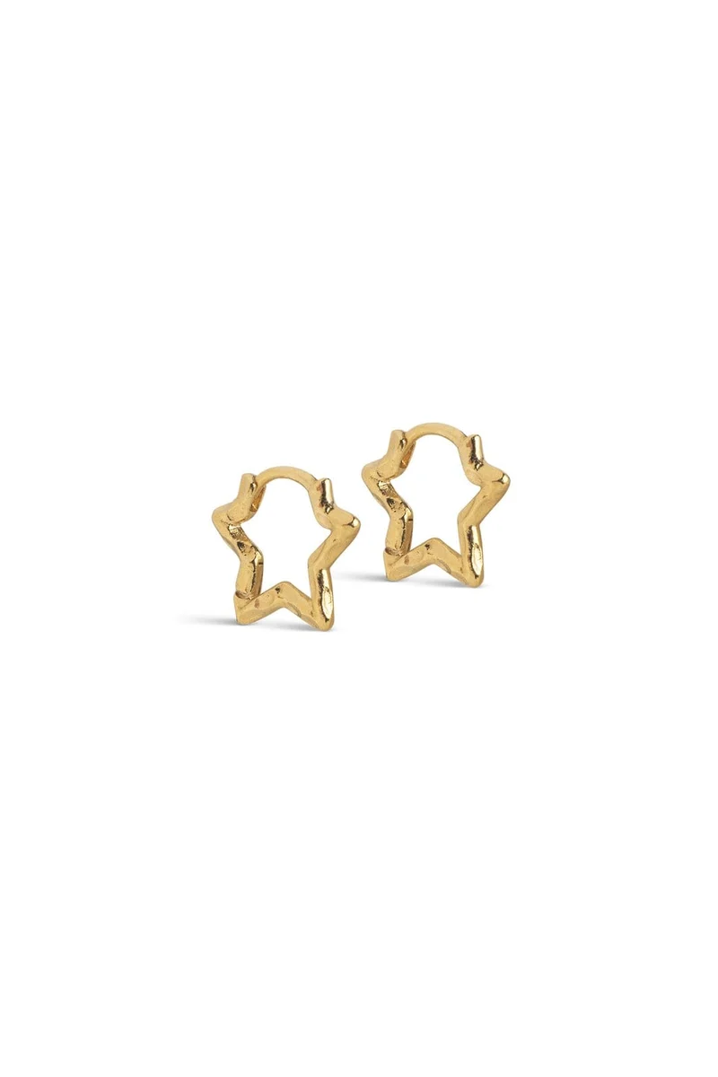 Enamel Copenhagen - Hoops, Organic Star Small E489gb - Gold Plated