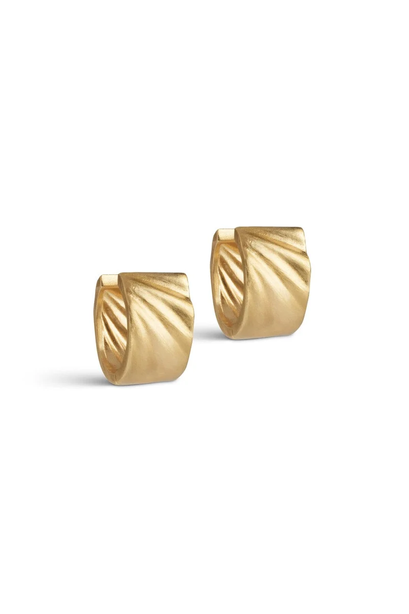 Enamel Copenhagen - Hoops, Wave Wide, Medium E485gb - Gold Plated