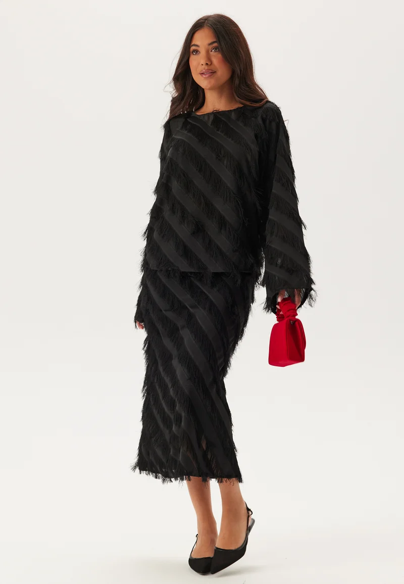 Fringe Midi Skirt