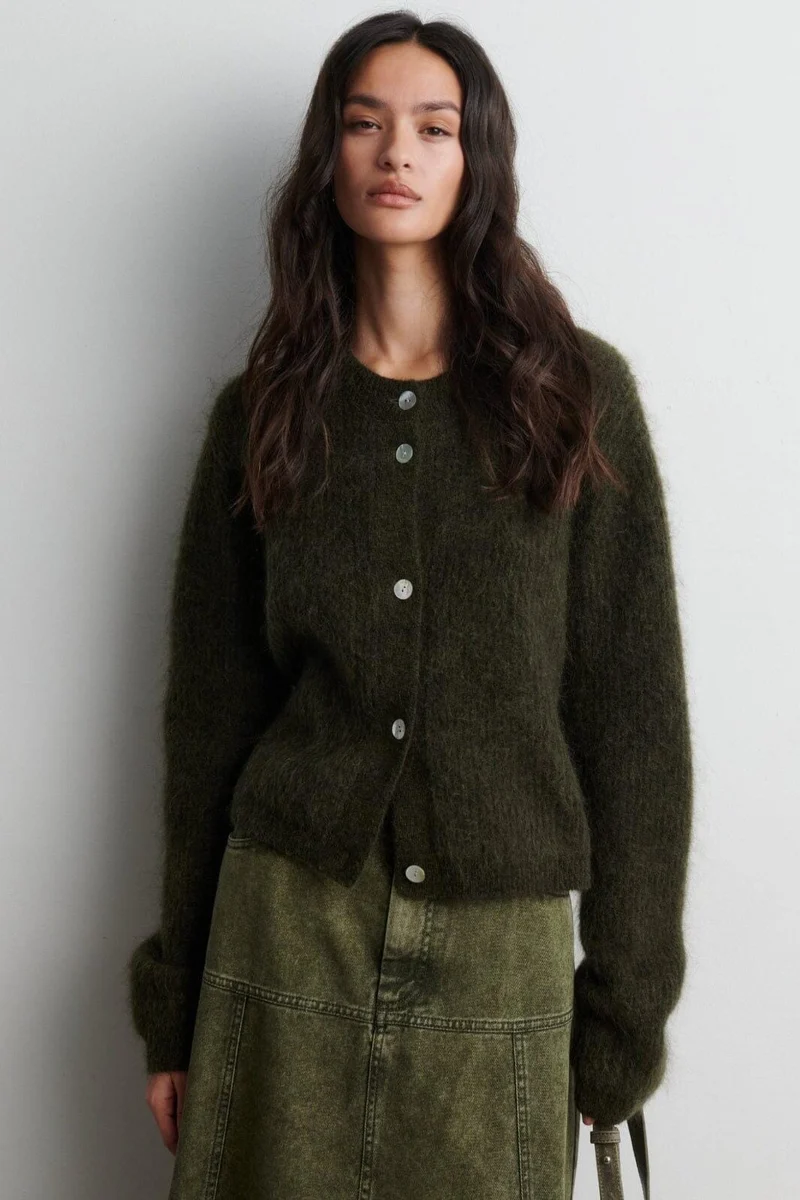 Second Female - Andrea Knit Rib LS Cardigan 60126 - 8004 Black Olive