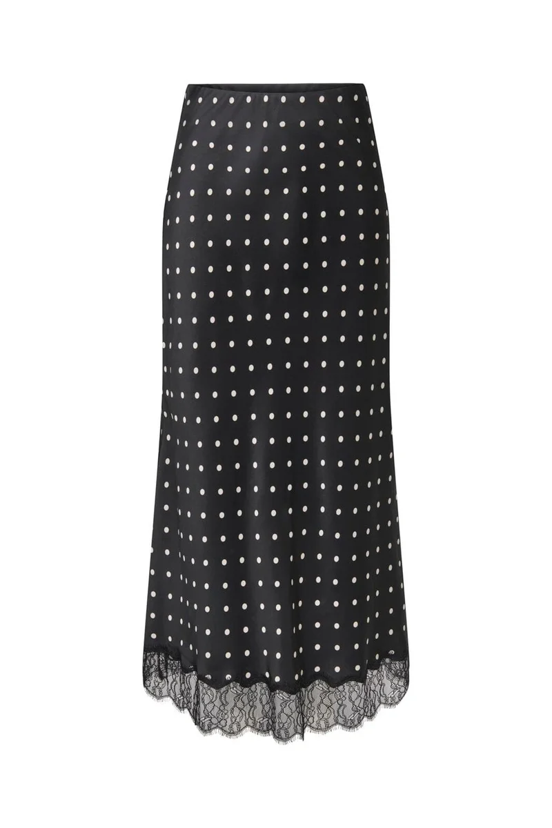 JDY - Jdycally Midi Skirt - 5093503 Black Cloud Dancer Dot