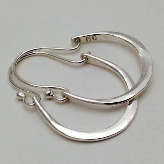 Vintage-örhängen, silverfärgade ringar