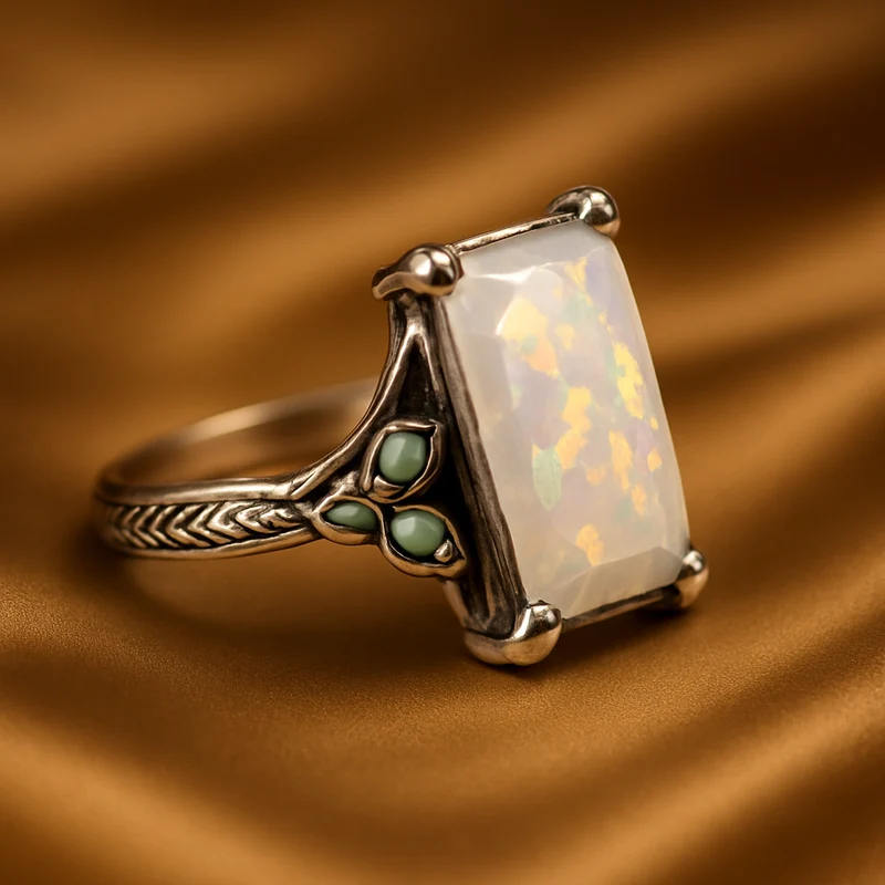 Vintage ring "Opalglöd" i silverton
