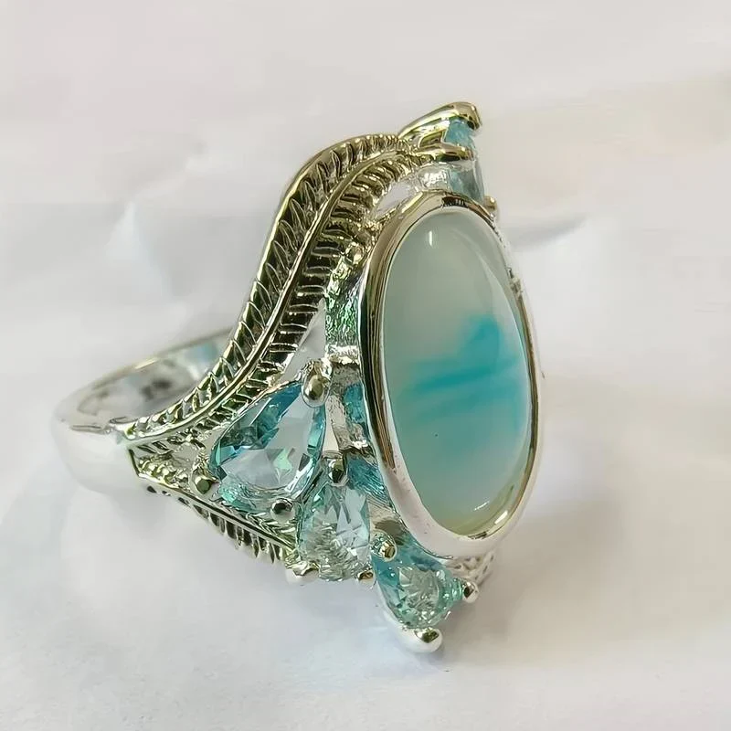Vintage ring med turkos och opal