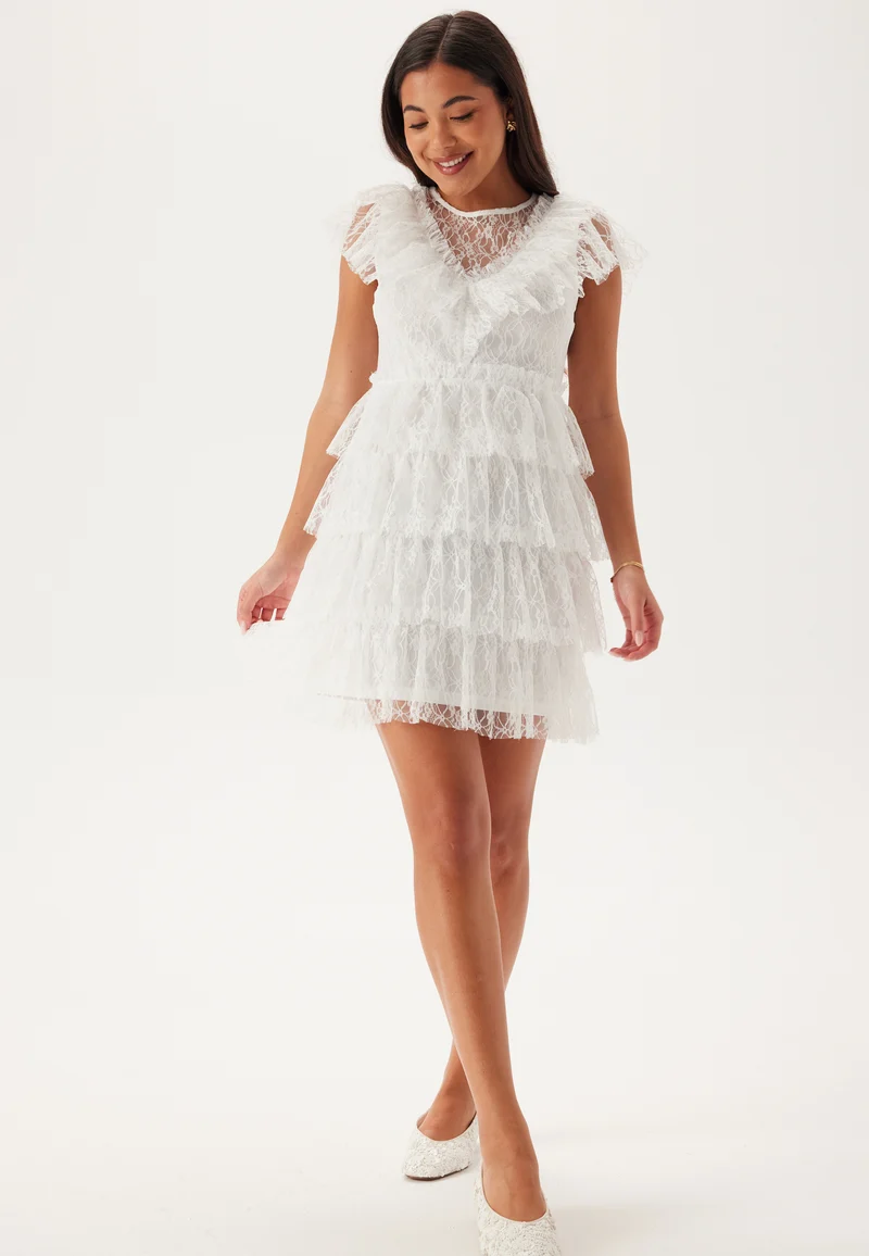 Lace Frill Short Dress