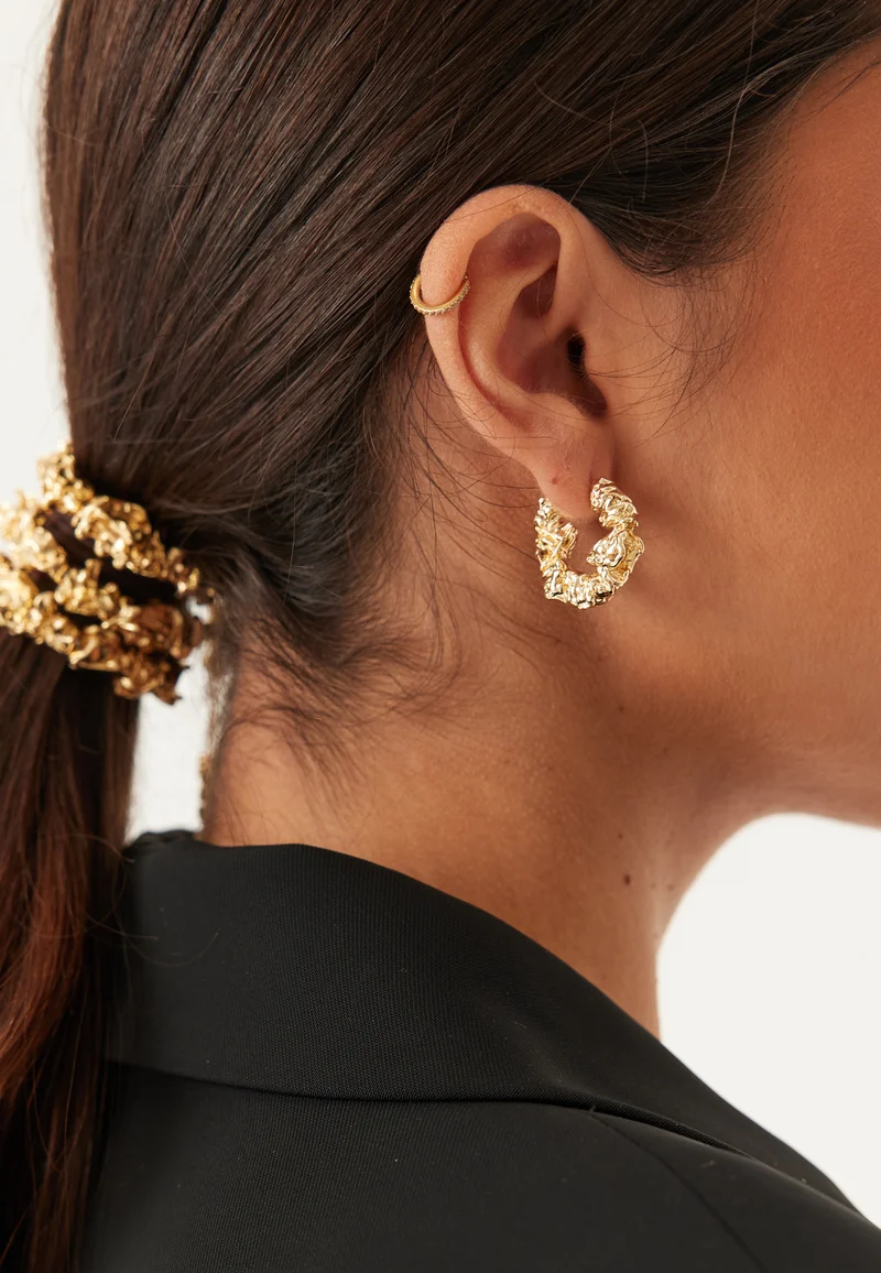 Act Recycled Hoop Earrings Gol