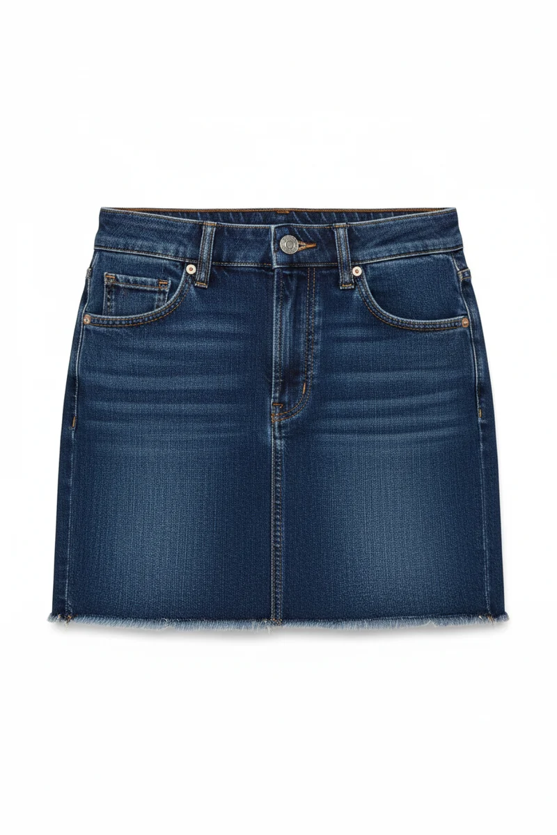 Topshop denim pelmet mini skirt in raw look indigo