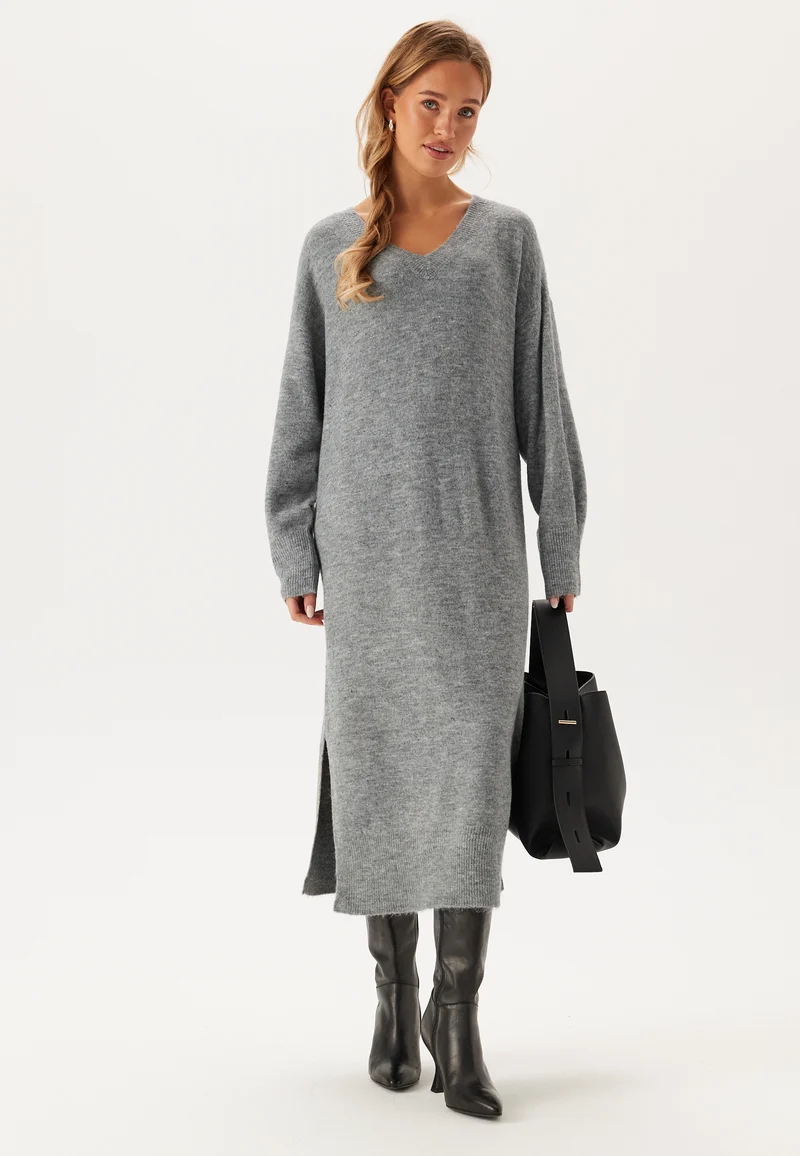 Vmjupiter Ls V-neck Calf Dress