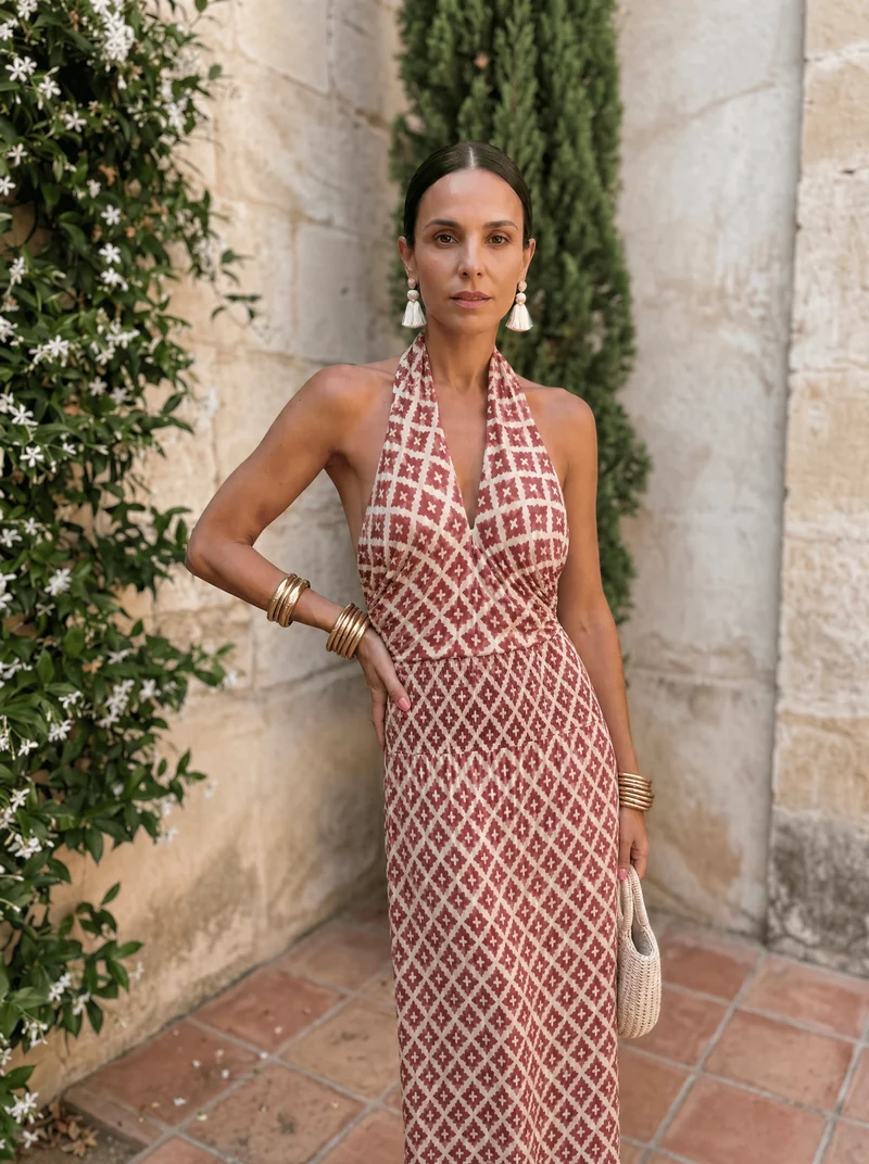 Elegant klänning med off shoulder-design