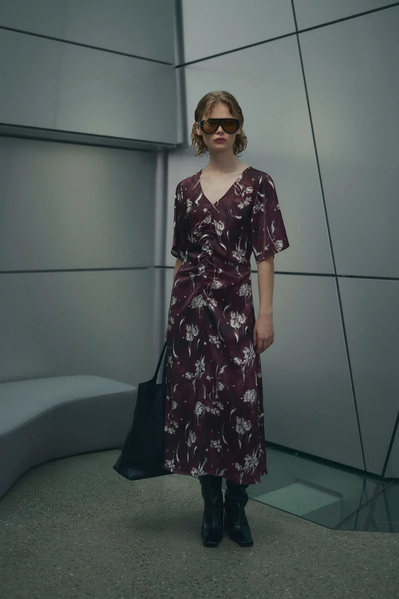 Noella - N-Lavina Dress 16380001 - 1501 - Dovie Burgundy Print