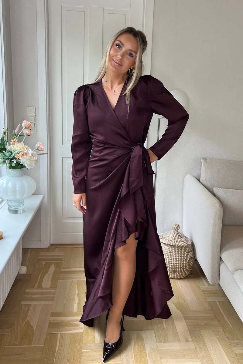 Valentin Studio - Senorita Dress Heavy Satin 167810 - 174 - Burgundy