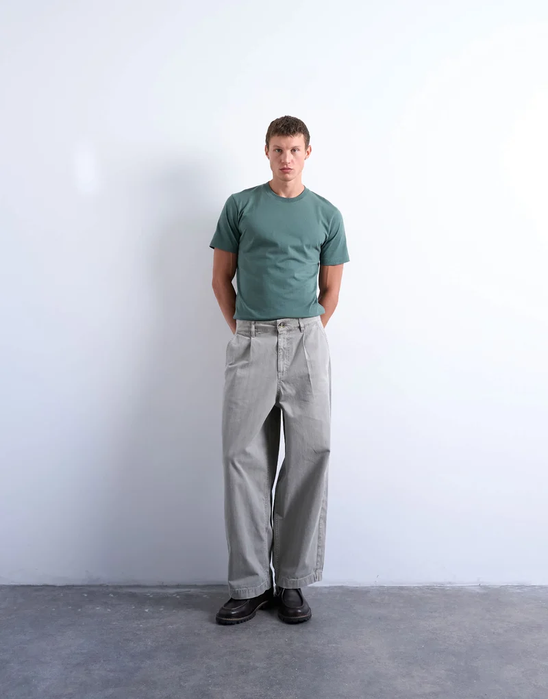 Topman herringbone barrel trouser in stone