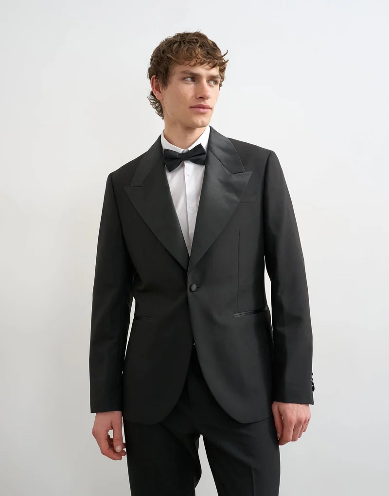 Topman tuxedo jacket in black
